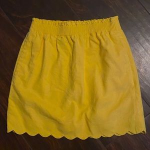 J Crew Scalloped Linen Skirt